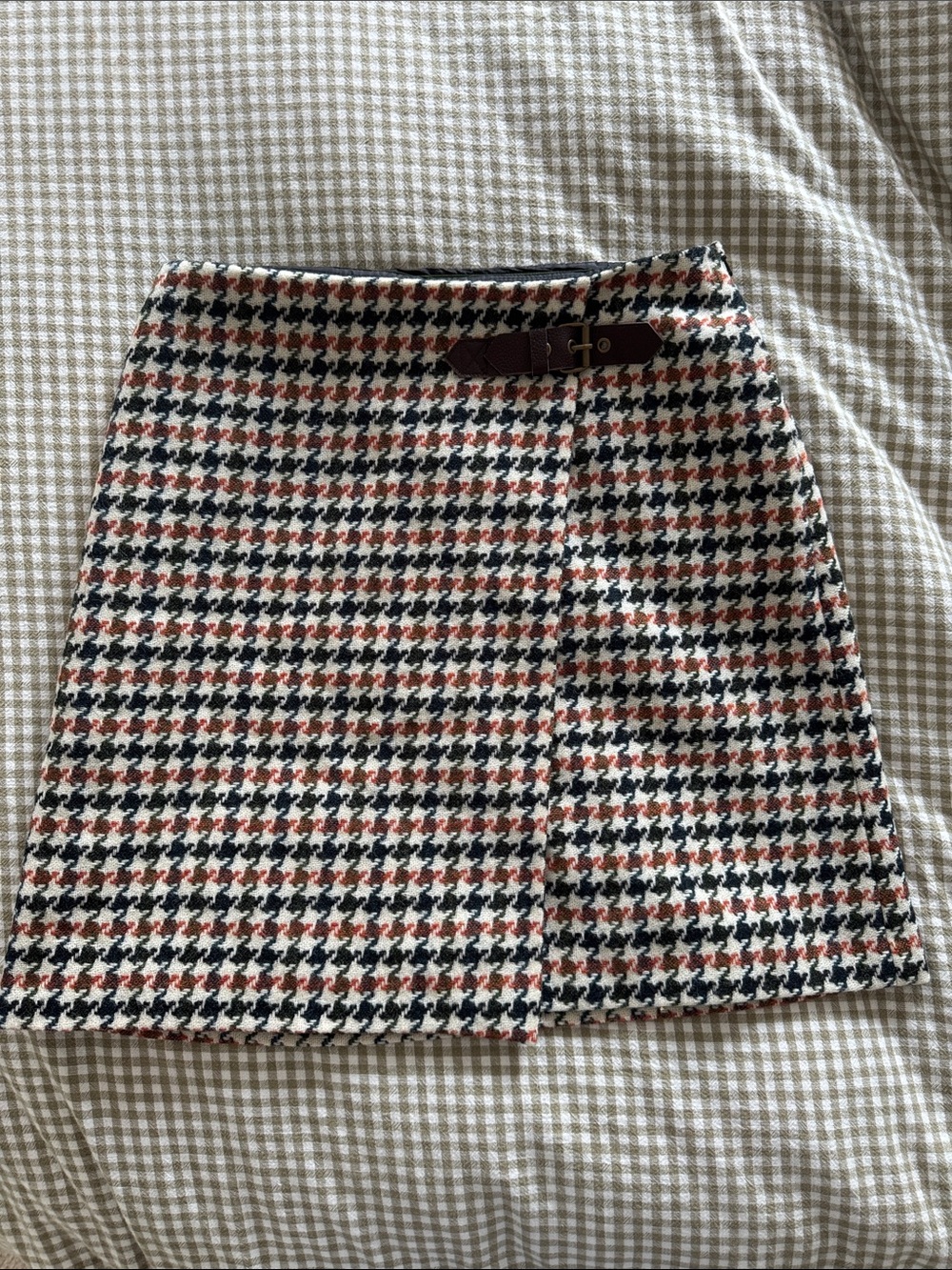 Boden Houndstooth Wool Skirt